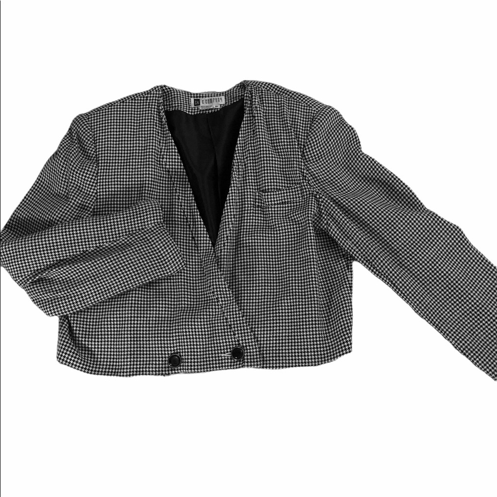 Vintage Plaid Cropped Blazer